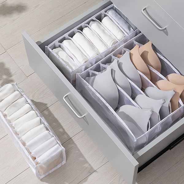 Underkläder BH Strumpor Slipsar Låda Förvaring Organizer Box Garderob White 7 grids