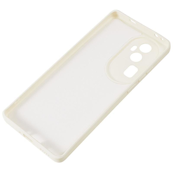 För Oppo Reno10 5G Gummerat TPU- phone case Candy Color Fiberfoder Anti- cover White