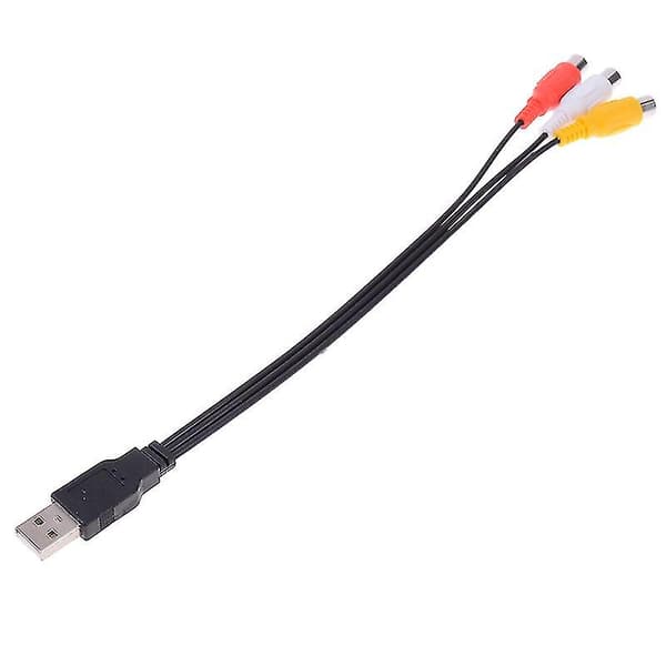USB hannplugg til 3 RCA hunnadapter lydkonverteringskabel USB til RCA Multicolor