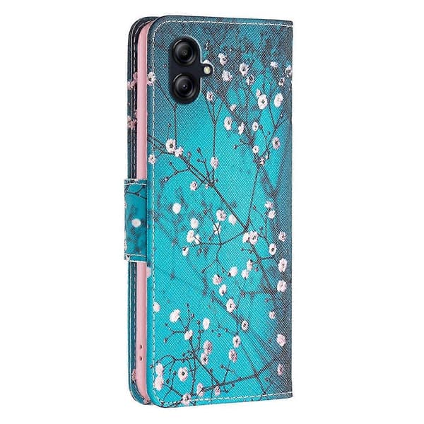 Til Samsung Galaxy A04e Tegnemønster Læder Telefoncover Plum Blossom