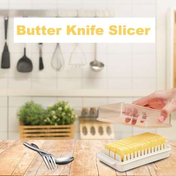 Portable Butter Keeper Bread Storage Container, 16.5x9.5x5 cm (White)