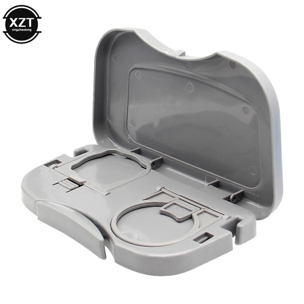 Bilfällbart bord Dryckeshållare Box+kopp Rygg Baksäte Bord Dryckeshållare Stativ Skrivbord Bil Styling Organizer Box| | Gray