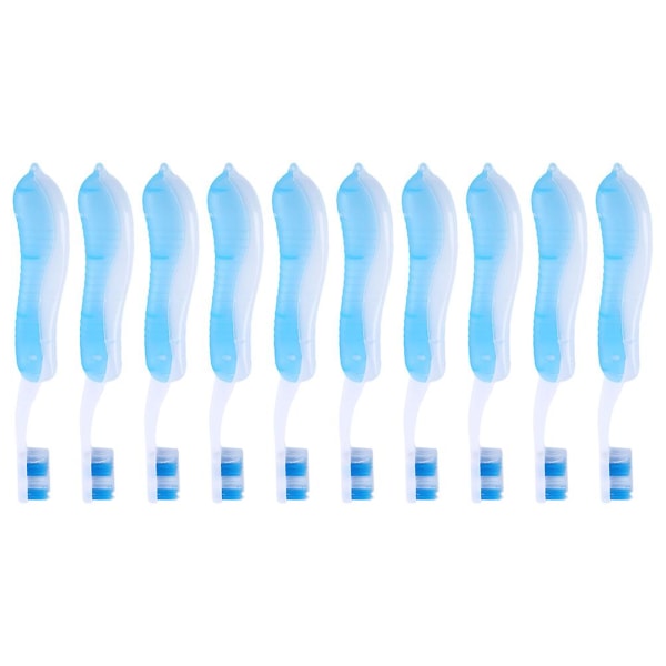 10 stk tandbørste engangs foldbar blød bærbar kreativ tandrengøringsværktøj tandbørste til rejsecamping