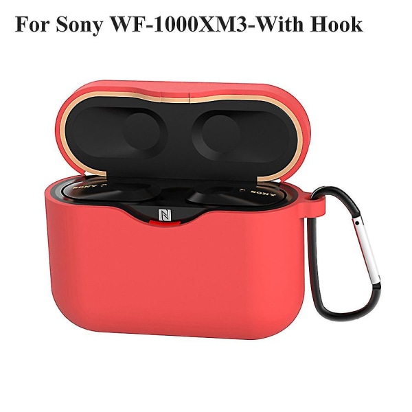 Case Sony Wf-1000xm3 kuuloketarvikkeille Case cover Sony Wf 1000 Xm3 Wf-1000xm4 kuorelle, jossa on katoamista estävä koukku Red-Hook