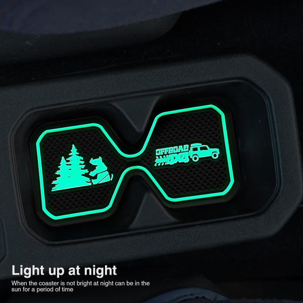 Noctilucent Car Cup Coaster Slot Pad Uuden Suzuki Jimny Jb64/jb74 2019 2022 Liukumaton Maton Taskumatto Sisäpuolen kupinpidiketyyny| | Noctilucent