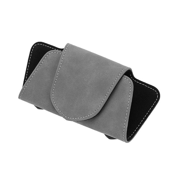 Autolasit Case Mokkanahka Auto Aurinkosuojalasit Teline Aurinkolasit Clip Card Lipputeline Universal Multi Function Autotarvikkeet| | Gray