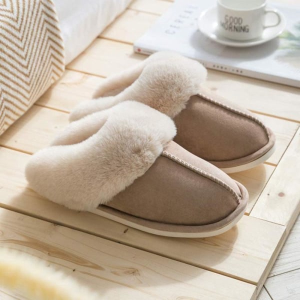 Tossut lammasnahkajäljitelmä lampaannahkaa beige 42-43