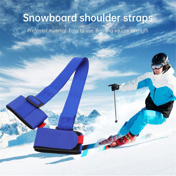 Skimate skistropper, skistropper til å bære, skiholderstropp, skisele blue