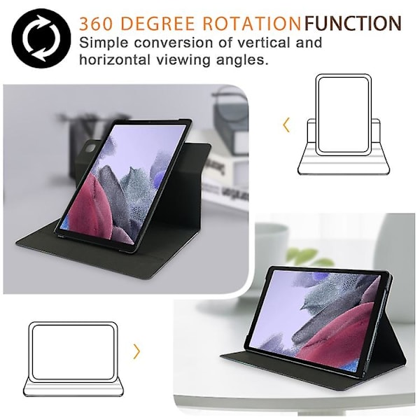 Til Samsung Galaxy Tab A7 Lite 8.7 2021 T220 / T225 Malet 360 graders rotation Tablet læderetui med holder Milky Way