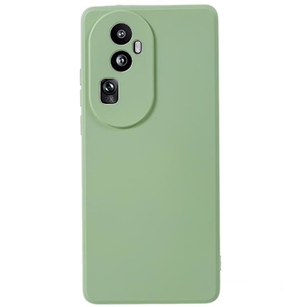 För Oppo Reno10 5G Gummerat TPU- phone case Candy Color Fiberfoder Anti- cover Bean Green