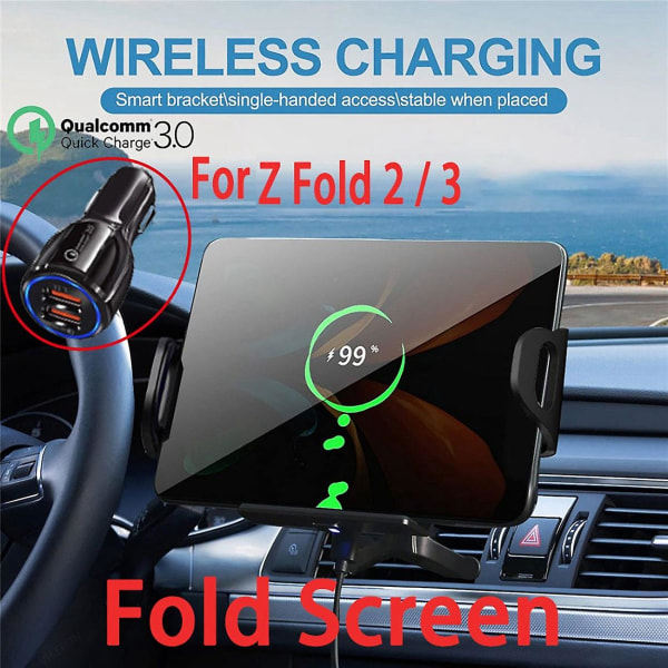 15 W:n langaton autolaturi kiinnitysteline Pikapuhelinlaturi Galaxy Z Fold 3 2 12 Max X