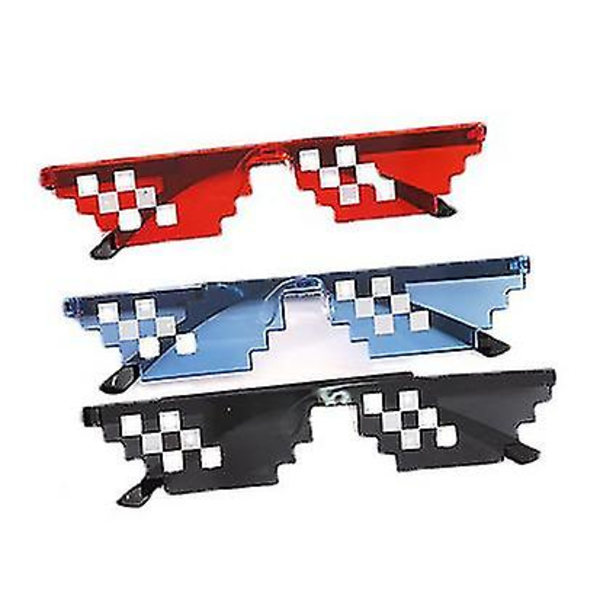 Thug Life Solbriller Pixeleret Mosaik Briller Festbriller RED