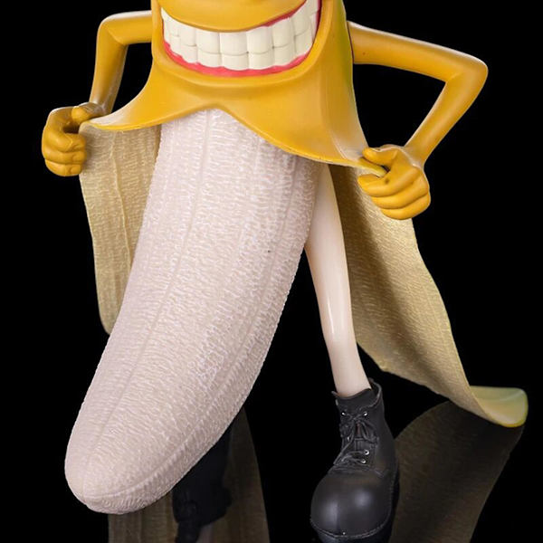 Prank-grejer banan docka man - Rolig modell heminredning Unika kreativa prydnader Dekorativ bananprydnad, 100% NY