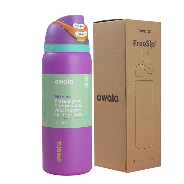 Stor 710ml Off-White Termosflaske for Eventyr violet