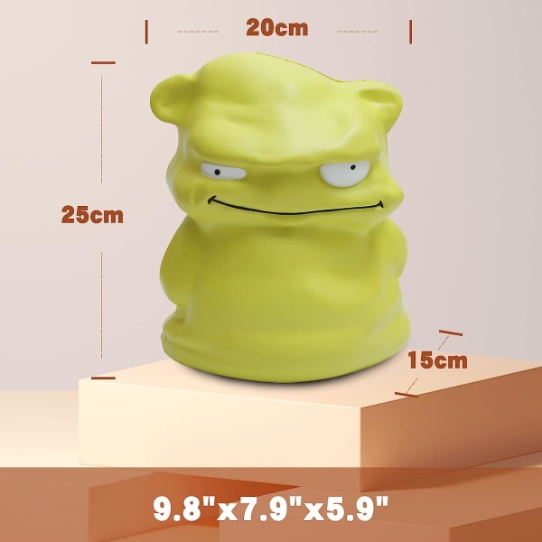 9,8 tum Jumbo Squishies Grön Monster Kawaii Soft Långsamt stigande Doftande Giant Squishy Stress Relief Barnleksaker