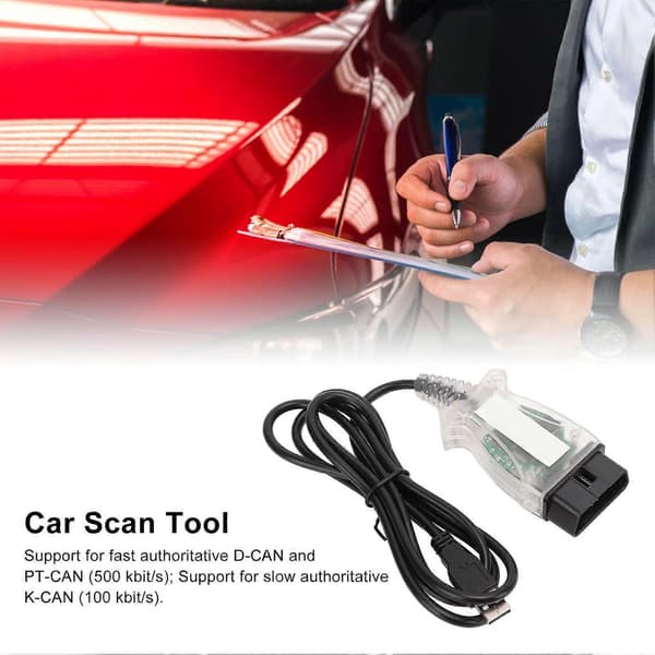 K+DCAN-kabel med bryter USB-grensesnitt Bil OBD2 diagnoseverktøy for E60 E61 E81 E70 E83 E87 E90 E91 E92 E93