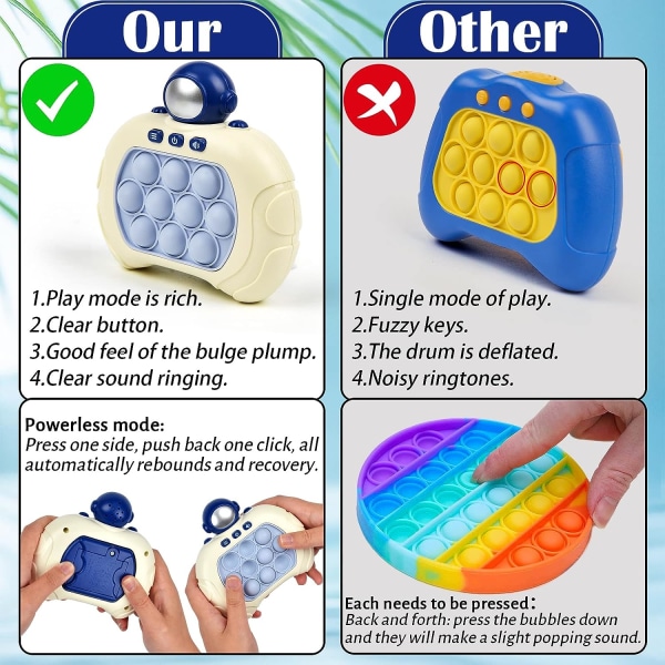 Dekompression Banbrytande pusselspelsmaskin, upplysta leksaker Pop pusselspel Fidgetspelleksaker Push-Fidget Sensorisk leksak för barn Vuxna