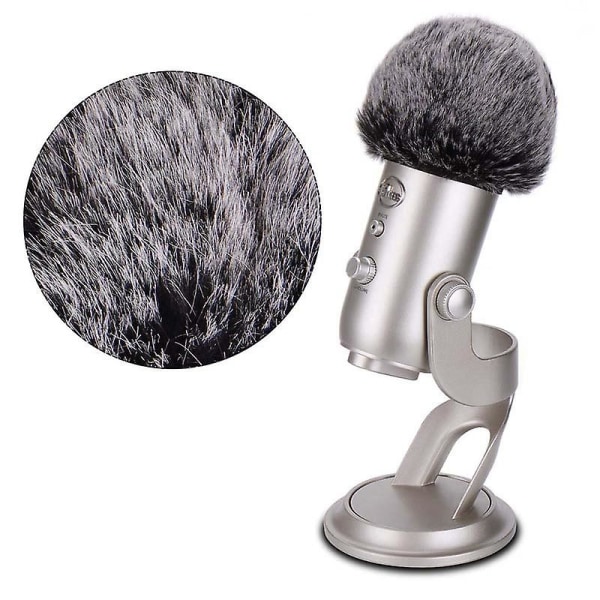 Passer for Blue Yeti Pro Studio Mikrofon Svampdeksel Blå Yeti/yeti Pro Frontrute Mikrofon Svamp Spray Proof Fluff Deksel gray fur coat