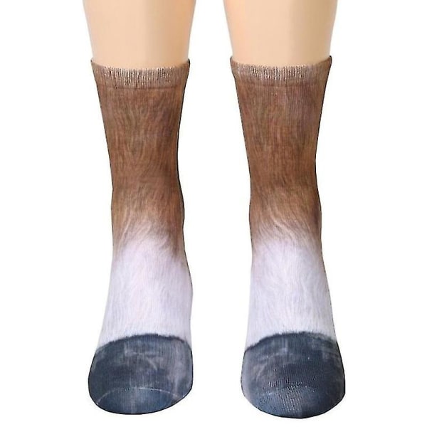 Menn Dame Elastiske Sokker 3d Animal Paw Feet Novelty Sokk horse