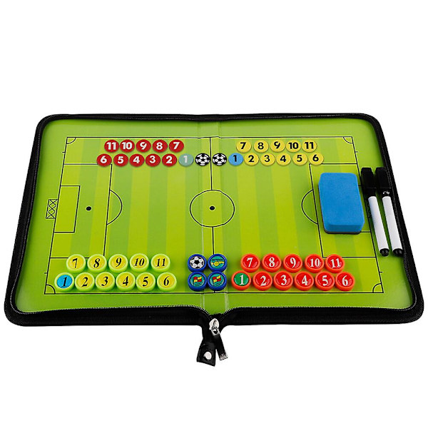 Fodbold Taktiktavle med Foldbart Bogdesign og Pen, Perfekt til Strategi og Spilplanlægning