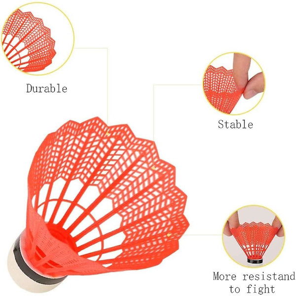 Badmintonbolde Nylon Fjerbold Plastik Badmintonbolde Til Indendørs Og Udendørs Sport