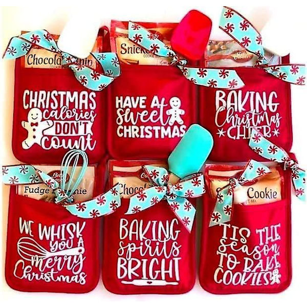Bakningskit för julgrytställ,baksats för julgrythållare,prydnad för julugnsvantar, julmatlagningsbakningspresent till granne Arbetskamrat Famil Christmas Calories Dont Count