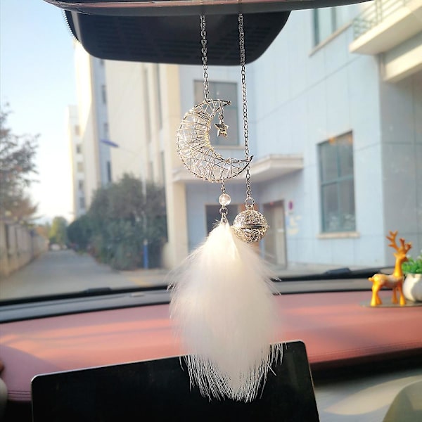 Car Dream Catcher Sulka Riipukset Valkoinen Vaaleanpunainen Pörröinen Sulka Pehmeä Riippu Ornamentti Auto Kodin Seinäriipus Koriste Lahjat Uutta - Koristeet white