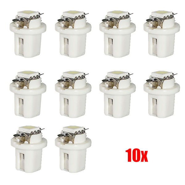 10 kpl T5 B8.5d 5050 1 Led 12v Auto Instrument Light Auto Keskikonsoli Vaihtolamppu A/c Paneelit Lamppu Auton sisustustarvikkeet|koristelamppu| White