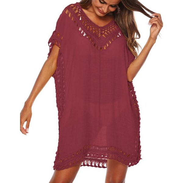 Baddräkt Cover Ups Swim Cover ups för Plus Women Batwing ärmar