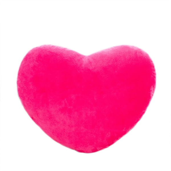 20 cm Plysch hjärtformad kudde Dekorativa ryggkuddar för present till alla hjärtans dag Hot Pink One Size