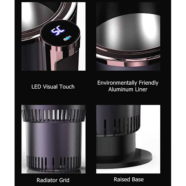 Auton Lämmitys Jäähdytyskuppi 2-in-1 Car Office Cup Mukipidike Jäähdytys Juoma Juomatölkit Uusi Dc 12V Lämminjäähdytin Smart Car Cup - Juomatelineet Rose Gold