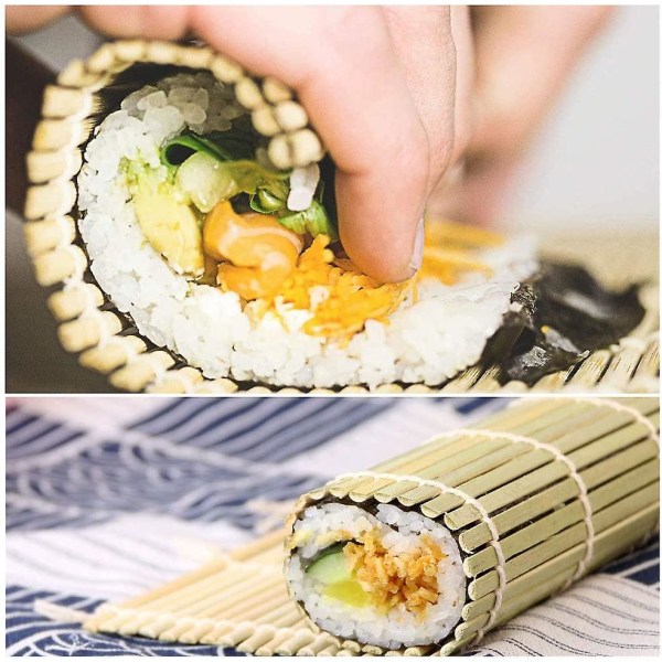 2 pakkausta bambukääntömattoa japanilaiseen sushiin (24 * 24 cm) (yu-b)