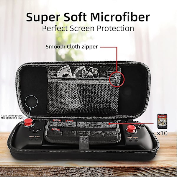Bärbar case med hårt skal för Hori Split Pad Pro med 10 spelplatser