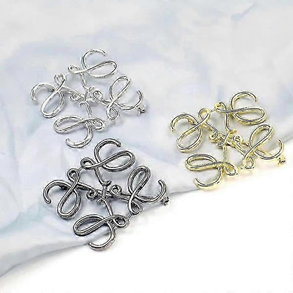 Ihålig brosch för kvinnor elegant smyckestillbehör slagstift present silver