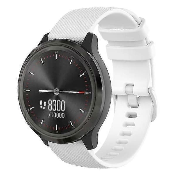 18 mm gitter silikonebånd til GarminActive S White