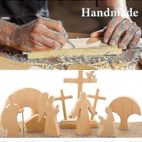 Påskefigur i tre, religiøs hjemmedekorasjon, ornamentstatue B