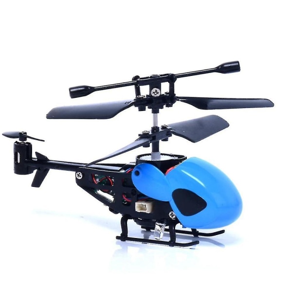 2-kanals Mini Rc Helikopter Radio Fjernkontroll Aircraft Micro 2 Channel Toys Rc Helikoptre Fk Blue