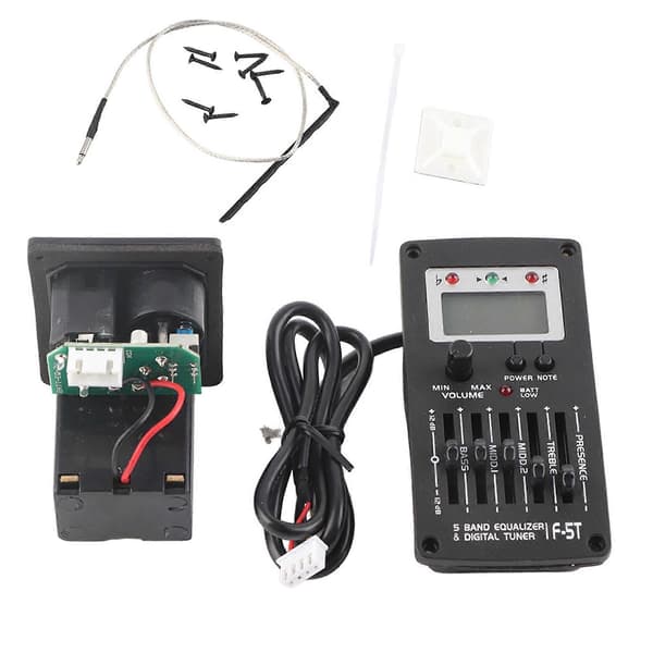 F?5T 5-bands EQ Equalizer Pickup Tuner för Akustisk Gitarr Musikinstrument Tillbehörssats