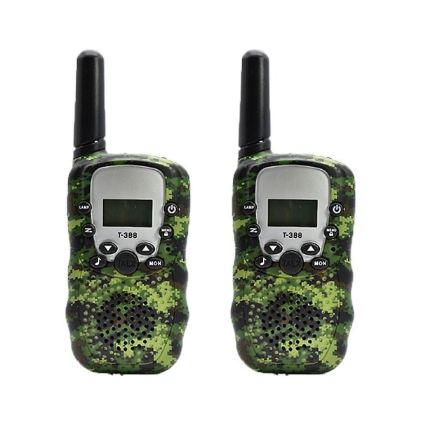 2 stk Kids Camouflage Walkie Talkie Mobil Håndholdt Transceiver Highlight Telefon Radio Interphone 3 km Mini Legetøj Gaver Dreng Pige