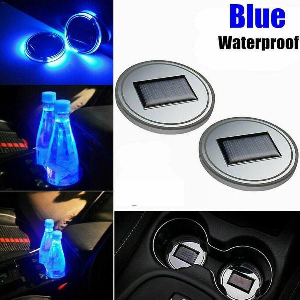 Aurinkolataus Valaiseva Led Water Coaster Car Cupin pidike Auton tunnelman sisäinen tärinävalotunnistin ja valo S0v8| | green
