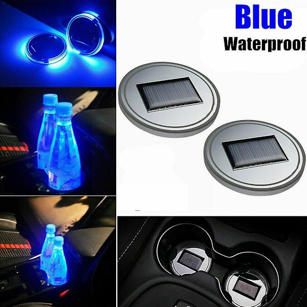 Aurinkolataus Valaiseva Led Water Coaster Car Cupin pidike Auton tunnelman sisäinen tärinävalotunnistin ja valo S0v8| | Red