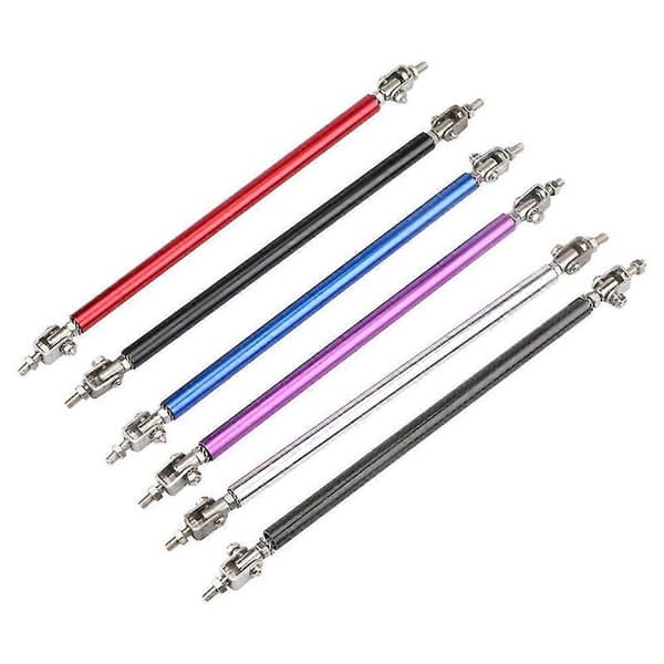 2 stk 20 cm Universal Justerbar Bil Frontfanger Leppe Splitter Støttestang Black