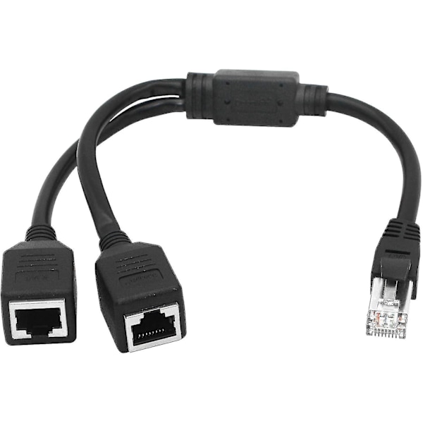 Polaoyi Ethernet-netværksdeler, 1 han til 2 hun Y-adapterkabel, Ethernet-forlængerplug