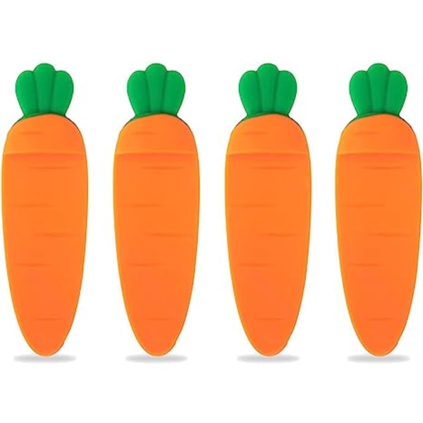 Porkkana-kirjanmerkki Luova söpö silikoninen porkkana-juurikirjamerkki kirjojen ystäville, lukeville lapsille lahjat 4 kpl