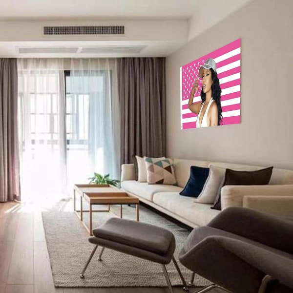 Nicki Minaj Flag Rosa Niki American Flag Nicki Rapper Minaj Flag Nicki Pink American Flag 3x5ft Nicki Flag Minaj Banner Decor