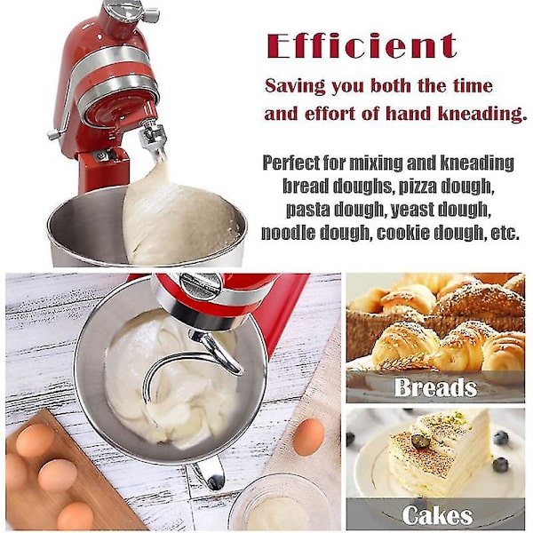 Udskiftning af dejkrog Dejkrog til Kitchenaid 4,5-5 Quart vippe-hoved-standmixer