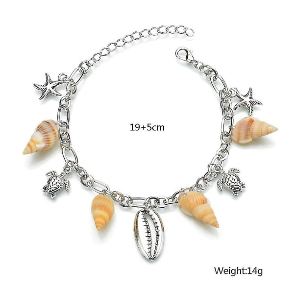 Dame og jenter Anklet Mote Personlighet Kreativ Konkylie Metallskall anheng Delfin Fishtail Anklet Style 1