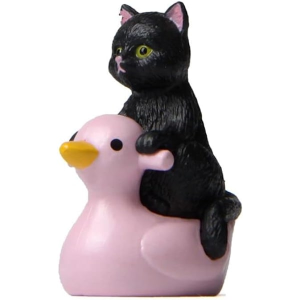 Lille siddende Pink And Kat Statue Figur Ornament til Hjem Børn Pædagogisk Legetøj (Sort)
