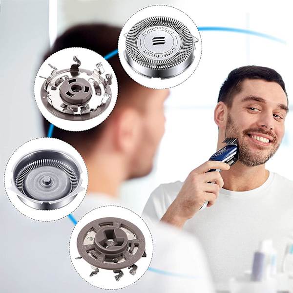 3 stk Sh90 erstatningsbarberhode kompatibelt for S9000 S9152 S9011 S9041 S9371 bladtilbehør