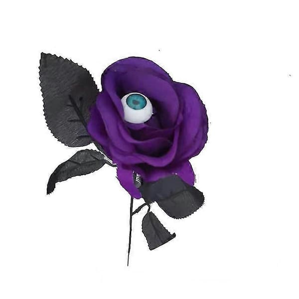 Blomsterrose kunstig blomst med øje Halloween spøgelse sort falsk blomst Red 1 Pcs